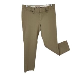 Banana Republic Women Martin Action Crop Pants Khaki Beige Size 4 Work Preppy